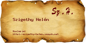 Szigethy Helén névjegykártya